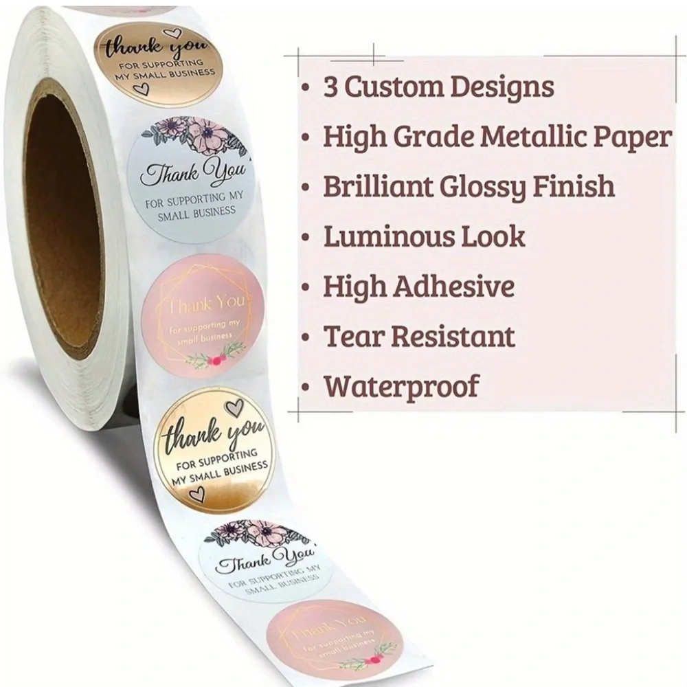 50 pcs Multi Thank You for Buying Decorative Self-Adhesive Stickers